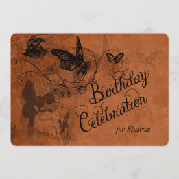 Vintage Fairy Garden Custom Birthday Invite