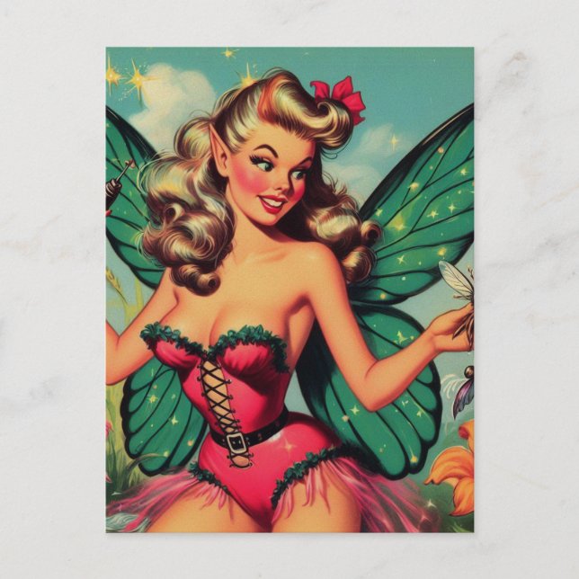 Vintage Fairy Girl Postcard (Front)