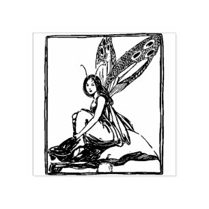 Vintage Fairy Girl   Rubber Stamp