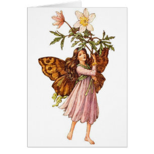 Vintage - Fairy Girl with Flowers,