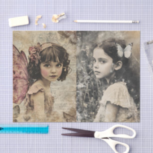 Vintage Fairy Girls Antique Shabby Chic Tissue Paper