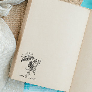 Vintage Fairy Library Book Rubber Stamp