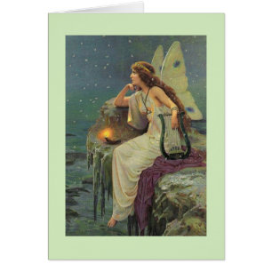 Vintage - Fairy Overlooking the Night Sea,