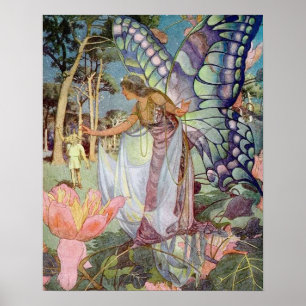 Vintage Fairy Queen Postcard Poster