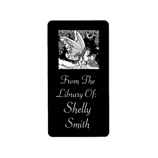 Vintage Fairy Reading Bookplate Stickers Gift Address Label