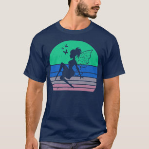 Vintage Fairy Retro Fairy Silhouette Pegasus Fairy T-Shirt