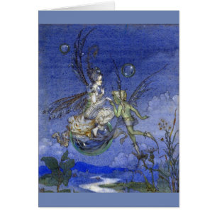 Vintage - Fairy Riding a Bubble,