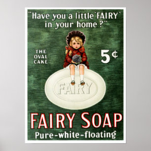 Vintage Fairy Soap Advertisement Poster