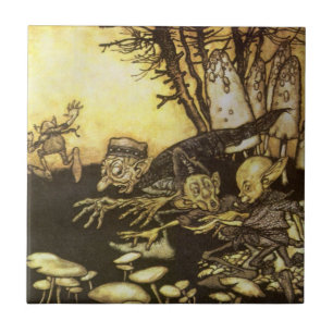 Vintage Fairy Tale, Band of Workmen by Rackham Ceramic Tile