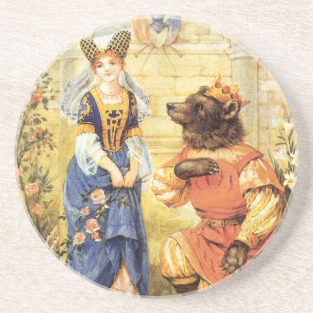 Vintage Fairy Tale, Beauty and the Beast Coaster (Front)
