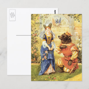Vintage Fairy Tale, Beauty and the Beast Postcard