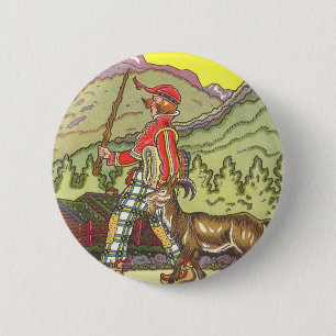 Vintage Fairy Tale, Boy and the North Wind, Hauman 6 Cm Round Badge