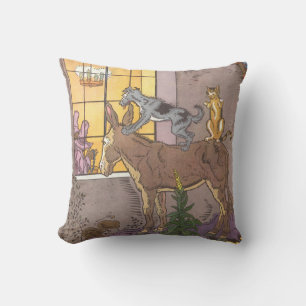 Vintage Fairy Tale, Bremen Town Musicians, Hauman Cushion