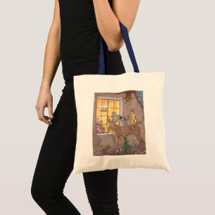 Vintage Fairy Tale, Bremen Town Musicians, Hauman Tote Bag