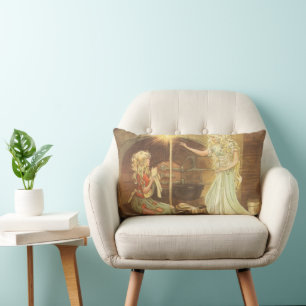 Vintage Fairy Tale, Cinderella and Fairy Godmother Lumbar Cushion