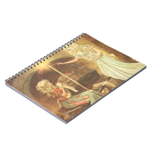 Vintage Fairy Tale, Cinderella and Fairy Godmother Notebook (Left Side)