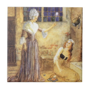 Vintage Fairy Tale, Cinderella and Fairy Godmother Tile