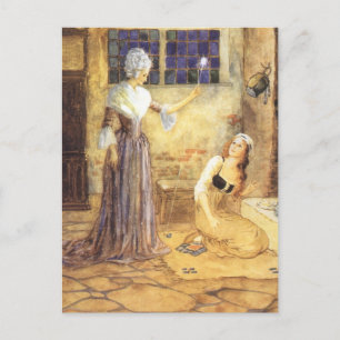 Vintage Fairy Tale Cinderella with Fairy Godmother Postcard
