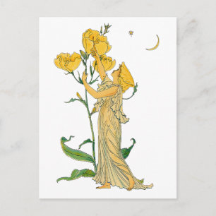 Vintage Fairy Tale, Evening Primrose, Walter Crane Postcard