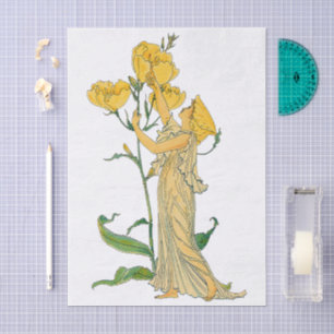Vintage Fairy Tale, Evening Primrose, Walter Crane Tissue Paper