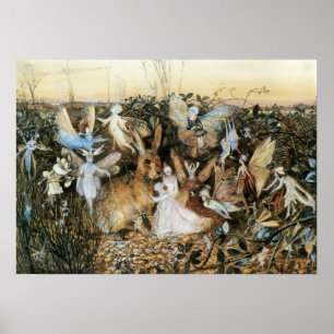 Vintage Fairy Tale Fairy Twilight, John Fitzgerald Poster