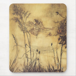 Vintage Fairy Tale, Fairy's Tightrope by Rackham Mouse Pad