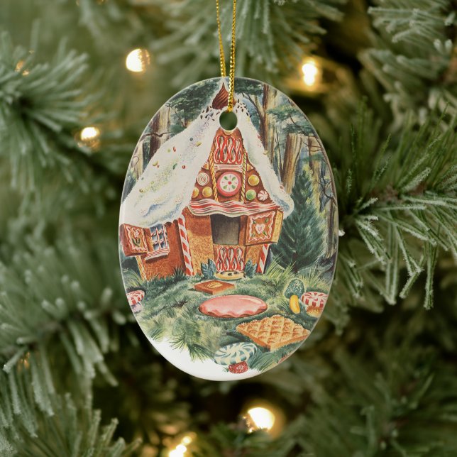 Vintage Fairy Tale, Hansel and Gretel Candy House Ceramic Tree Decoration (Tree)