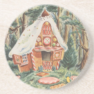 Vintage Fairy Tale, Hansel and Gretel Candy House Coaster