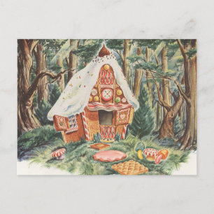 Vintage Fairy Tale, Hansel and Gretel Candy House Postcard