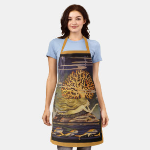 Vintage Fairy Tale, Little Mermaid in Ocean Coral Apron