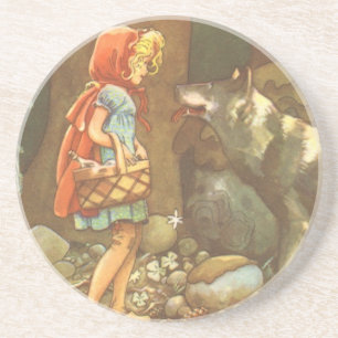 Vintage Fairy Tale, Little Red Riding Hood Coaster