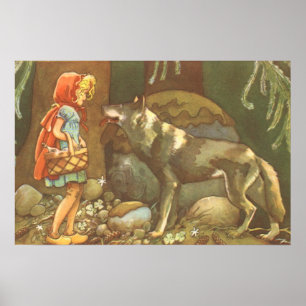 Vintage Fairy Tale, Little Red Riding Hood Poster