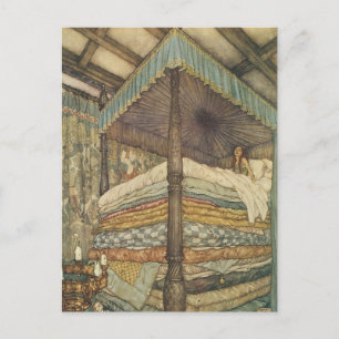 Vintage Fairy Tale, Princess and Pea, Edmund Dulac Postcard