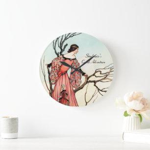 Vintage Fairy Tale Princess Whimsical Storybook Large Clock