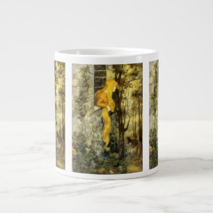Vintage Fairy Tale, Rapunzel with Long Blonde Hair Large Coffee Mug