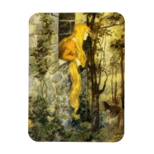 Vintage Fairy Tale, Rapunzel with Long Blonde Hair Magnet