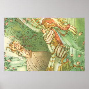 Vintage Fairy Tale, Sleeping Beauty Princess Poster