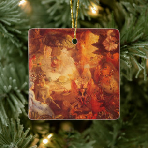 Vintage Fairy Tale The Captive Robin by Fitzgerald Ceramic Tree Decoration