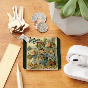Vintage Fairy Tale, Three Little Pigs Key Ring