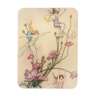 Vintage Fairy Tales, Three Spirits Filled With Joy Magnet