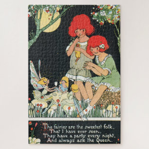 Vintage Fairy Tea Party Jigsaw Puzzle