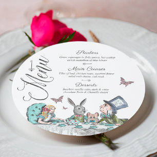 Vintage Fairytale Alice in Wonderland Tea Party Menu