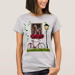 Vintage Fairytale Bicycle Roses Girly Photo Frame T-Shirt
