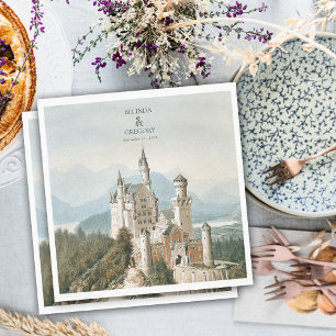 Vintage Fairytale Castle Rustic Forest Wedding Napkin