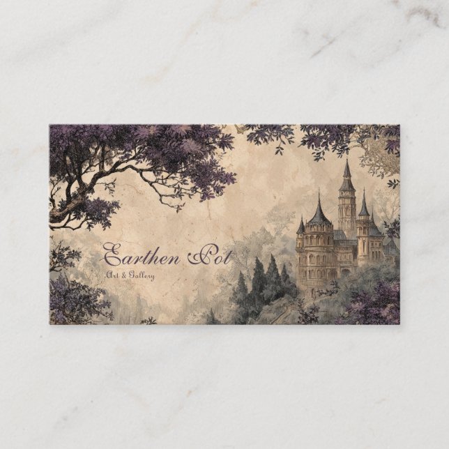 Vintage Fairytale Enchanted Castle Business Card (Front)