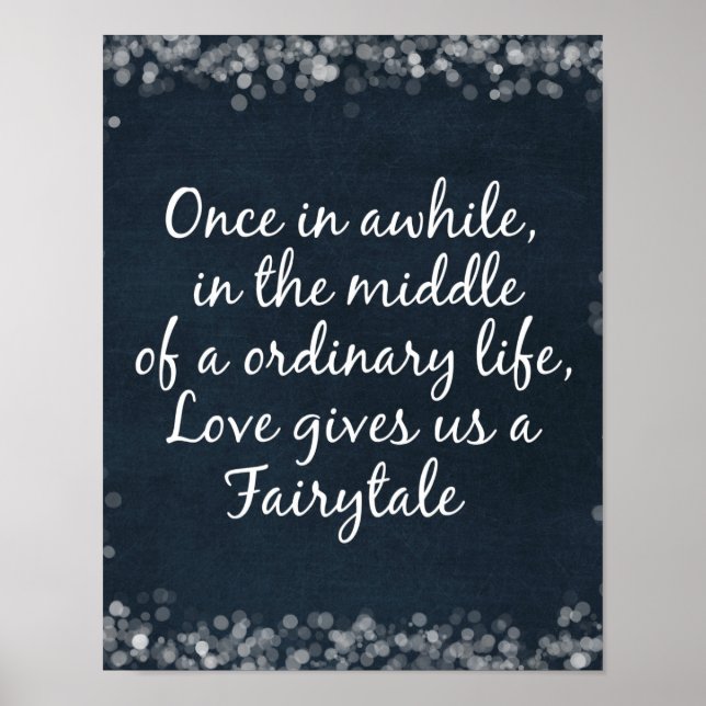 Vintage Fairytale Love Quote Poster (Front)