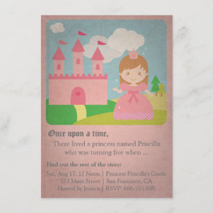 Vintage Fairytale Princess, Girl Birthday Party Invitation