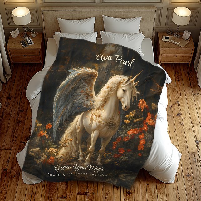 Vintage Fairytale Unicorn Fleece Blanket (Creator Uploaded)