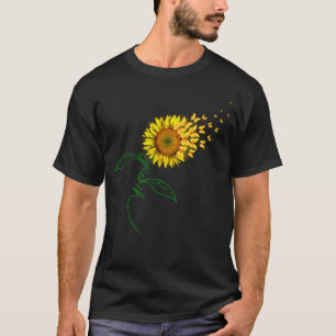 Vintage Faith Cross Sunflower Butterflies Flowers T-Shirt