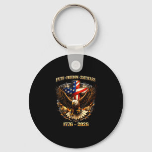 Vintage faith freedom 250 years 1776-2026 key ring